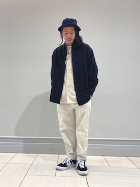 「Steven Alan（スティーブンアラン）のアイテム（帽子）」を使った、小林優介さん（メンズ・175cm）の春コーディネート