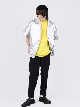 「Figments（フィグメンツ）のアイテム（スラックス）」を使った、Figments_officialさん（メンズ・175cm）の春コーディネート