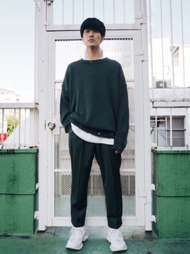 「Figments（フィグメンツ）のアイテム（スラックス）」を使った、Figments_officialさん（メンズ・180cm）の秋コーディネート