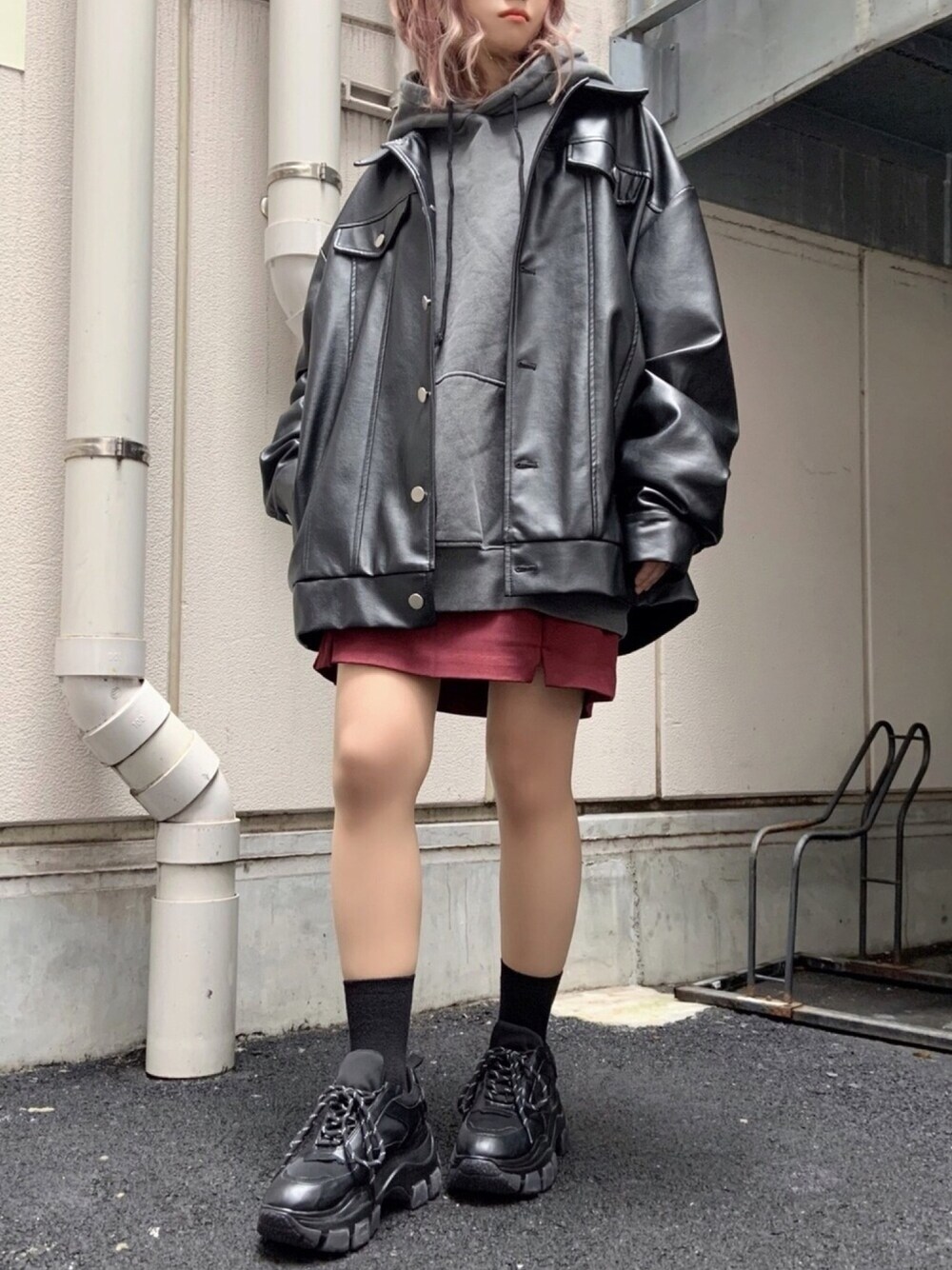 Figments（フィグメンツ）の「フェイクレザーオーバージャケット