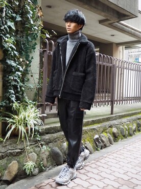 「Figments（フィグメンツ）のアイテム（ブルゾン）」を使った、Figments_officialさん（メンズ・180cm）の冬コーディネート