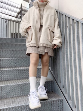 「Figments（フィグメンツ）のアイテム（ブルゾン）」を使った、Figments_officialさん（レディース・151cm）の冬コーディネート