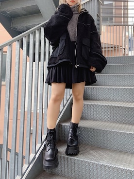 「Figments（フィグメンツ）のアイテム（ブルゾン）」を使った、Figments_officialさん（レディース・151cm）の冬コーディネート