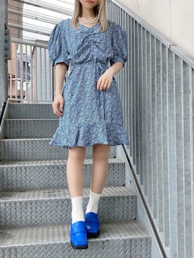 「2wayワンピース」｜「アイテム（アクセサリー）」を使った、Figments_officialさん（レディース・151cm）の春コーディネート