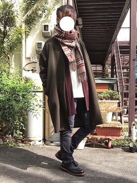 「GU（ジーユー）の（GU）スキニーフィットジーンズ（MEN ⁄ ジーンズ）」を使った、No Rさん（メンズ・175cm）の秋コーディネート