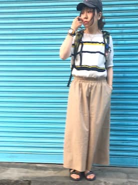 「スカーチョ」｜「アイテム（アナログ腕時計）」を使った、7sugarさん（レディース・155cm）の春コーディネート