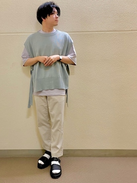「Chillfar（チルファー）のアイテム」を使った、たすぽんさん（メンズ・158cm）の春コーディネート