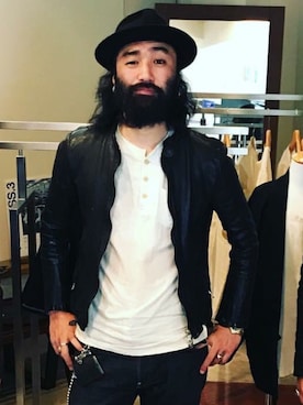 「アイテム（トップス、ベージュ系）」を使った、SANGOUさん（メンズ・175cm）の冬コーディネート