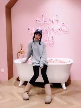 「HANES（ヘインズ）のアイテム（スウェット）」を使った、MoMoさん（レディース・169cm）の冬コーディネート