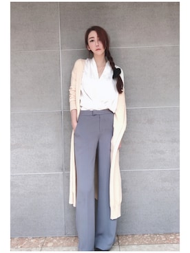 「MSCHF（ミスチーフ）のアイテム（パンツ）」を使った、MoMoさん（レディース・169cm）の春コーディネート