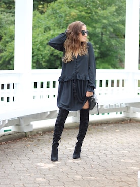 「chic」｜「アイテム（チュニック）」を使った、kaitelizabethさん（レディース・153cm）の冬コーディネート