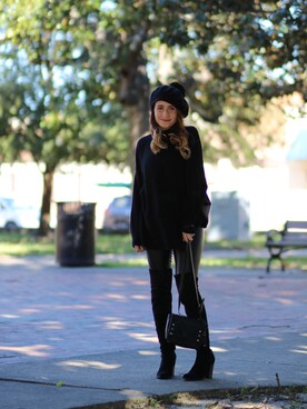 「chic」｜「アイテム（ハンチング/ベレー帽）」を使った、kaitelizabethさん（レディース・153cm）の冬コーディネート