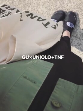 「THE NORTH FACE（ザノースフェイス）のアイテム（トートバッグ、ベージュ系）」を使った、megjiiさん（レディース・161cm）の春コーディネート