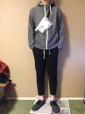 「H&M（エイチ・アンド・エム）のアイテム（スリッポン）」を使った、幸太さん（メンズ・178cm）の夏コーディネート