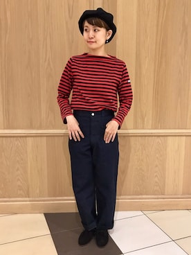 「orcival」｜「アイテム（ハンチング/ベレー帽）」を使った、コジマさん（レディース・155cm）の秋コーディネート