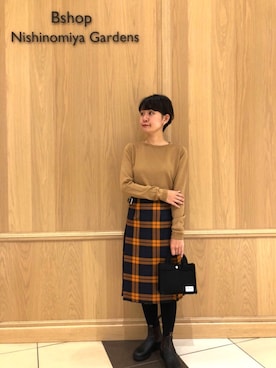 「JOHN SMEDLEY（ジョンスメドレー）のアイテム」を使った、コジマさん（レディース・155cm）の秋コーディネート