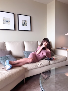 「Guess（ゲス）のアイテム（ワンピース/ドレス）」を使った、上原奈美さん（レディース・158cm）の夏コーディネート