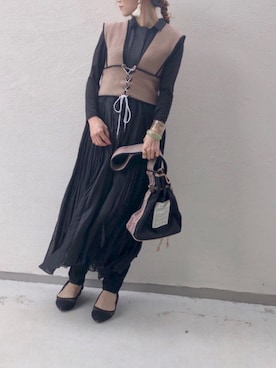「インスタやってます」｜「アイテム（アクセサリー）」を使った、Runaさん（レディース・150cm）の春コーディネート