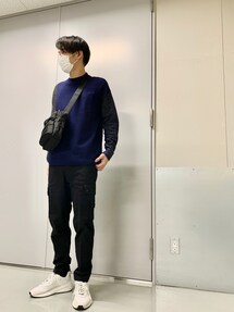 国内直営【DIESEL】multi-pkts crossbody x クロスボディバッグ Men's Multi-Pkts-Crossbody bag in washed denim | Black | Diesel