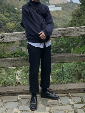 「Gosha Rubchinskiy（ゴーシャラブチンスキー）のアイテム（スウェット）」を使った、k.5さん（メンズ・167cm）の冬コーディネート