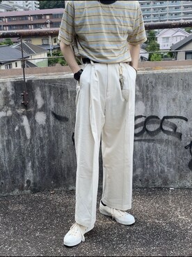 「stein（シュタイン）のアイテム（チノパンツ）」を使った、k.5さん（メンズ・167cm）の夏コーディネート