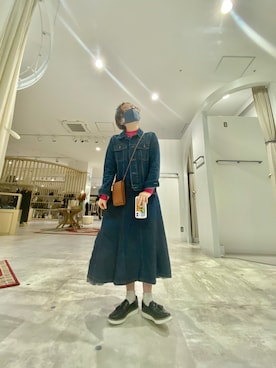 「仕事着」｜「アイテム（デニムジャケット）」を使った、shimaさん（レディース・157cm）の冬コーディネート