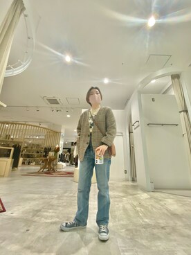 「仕事着」｜「アイテム（ノーカラージャケット）」を使った、shimaさん（レディース・157cm）の冬コーディネート