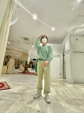 「Radiate（ラディエイト）のアイテム（パンツ）」を使った、shimaさん（レディース・157cm）の春コーディネート