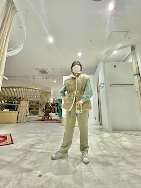 「Radiate（ラディエイト）のアイテム（パンツ）」を使った、shimaさん（レディース・157cm）の春コーディネート