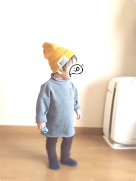 「1歳6ヶ月」｜「アイテム（ニットキャップ/ビーニー）」を使った、P-ta◎さん（キッズ・70cm）の春コーディネート