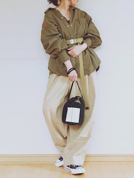「ビッグシャツ」｜「アイテム（その他トップス）」を使った、sweet_candyさん（レディース・156cm）の秋コーディネート