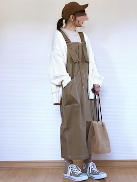 「リップスター」｜「アイテム（ジャンパースカート）」を使った、sweet_candyさん（レディース・156cm）の秋コーディネート