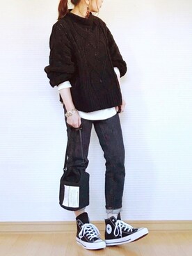 「アイラブCONVERSE」｜sc___dyさん（レディース・156cm）の秋コーディネート