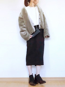 「ミニショルダー」｜「アイテム（ブルゾン）」を使った、sweet_candyさん（レディース・156cm）の冬コーディネート