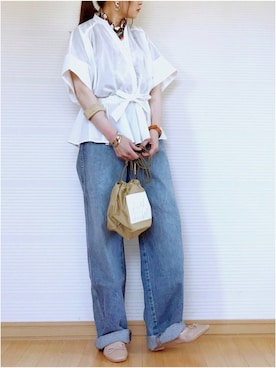 「ぺプラムトップス」｜「アイテム（腕時計）」を使った、sweet_candyさん（レディース・156cm）の春コーディネート