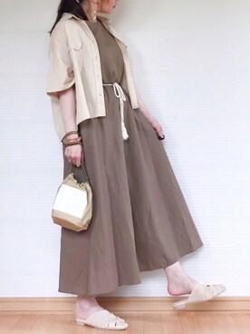 「LOWRYS FARM（ローリーズファーム）のショートＣＰＯシャツ　841006（シャツ/ブラウス）」を使った、sweet_candyさん（レディース・155cm）の夏コーディネート