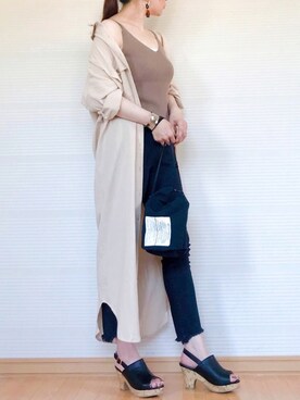 「ニットキャミソール」｜「アイテム（ワンピース/ドレス）」を使った、sweet_candyさん（レディース・156cm）の夏コーディネート