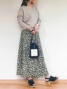 「Aラインスカート」｜「アイテム（アクセサリー）」を使った、sweet_candyさん（レディース・156cm）の夏コーディネート