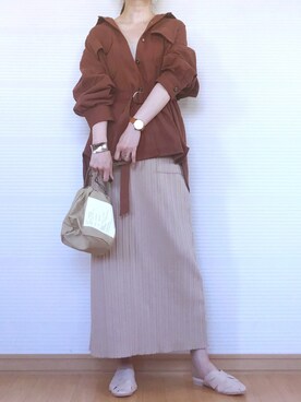 「petitcro（プティクロ）のpetitcro  ワイドバングル PCKB1901001（バングル/リストバンド）」を使った、sc___dyさん（レディース・156cm）の秋コーディネート