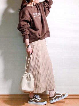 「w closet」｜「アイテム（スウェット）」を使った、sweet_candyさん（レディース・156cm）の秋コーディネート