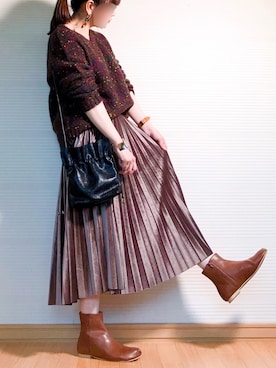 「petitcro（プティクロ）のpetitcro  ワイドバングル PCKB1901001（バングル/リストバンド）」を使った、sc___dyさん（レディース・156cm）の秋コーディネート