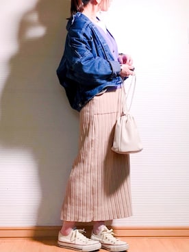「NOLLEY'S」｜「アイテム（デニムジャケット）」を使った、sweet_candyさん（レディース・156cm）の秋コーディネート
