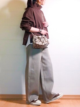 「petitcro（プティクロ）のpetitcro  ワイドバングル PCKB1901001（バングル/リストバンド）」を使った、sc___dyさん（レディース・156cm）の秋コーディネート