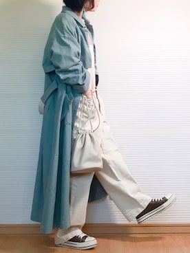 「アントマリーズ」｜「アイテム（ステンカラーコート）」を使った、sc___dyさん（レディース・156cm）の冬コーディネート