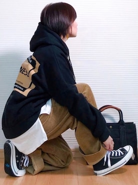 「プルオーバーパーカー」｜「アイテム（バッグ）」を使った、sweet_candyさん（レディース・156cm）の冬コーディネート