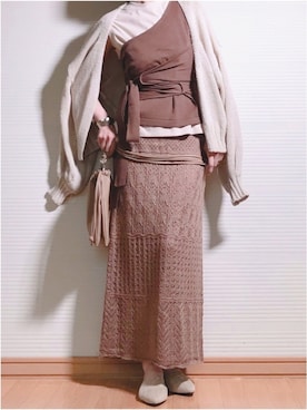 「OZOC（オゾック）のアイテム（ベスト）」を使った、sweet_candyさん（レディース・156cm）の春コーディネート