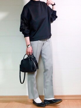 「SENSE OF PLACE by URBAN RESEARCH（センスオブプレイスバイアーバンリサーチ）のスクエアトウセンターシームフラットシューズ（パンプス）」を使った、sc___dyさん（レディース・156cm）の春コーディネート