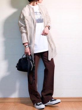 「petitcro（プティクロ）のpetitcro  ワイドバングル PCKB1901001（バングル/リストバンド）」を使った、sc___dyさん（レディース・156cm）の春コーディネート