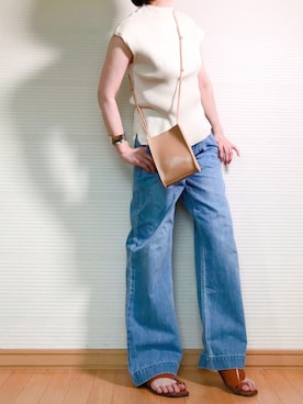 「petitcro（プティクロ）のpetitcro  ワイドバングル PCKB1901001（バングル/リストバンド）」を使った、sc___dyさん（レディース・156cm）の春コーディネート