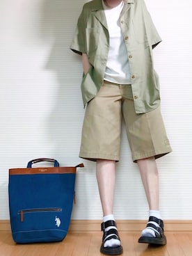 「ピスタチオ」｜「アイテム（チノパンツ）」を使った、sweet_candyさん（レディース・156cm）の夏コーディネート